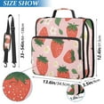 thumbnail image 6 of 3 Ring Zipper Binder with Shoulder Strap Waterproof Trapper Keeper 2 Inch D-Ring 500 Sheets Capacity Strawberry Leaves Fower, 6 of 7