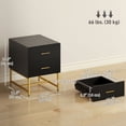 thumbnail image 3 of HOMCOM Ensemble de 2 Tables de Chevet avec Tiroirs pour Chambre Noir, 3 of 10