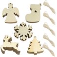thumbnail image 1 of 50 PCS Adornos de Madera Adornos de Recortes de Madera de Navidad Adornos Colgantes con Agujeros para Decoración Colgante de Navidad de Bricolaje, 5 Formas, 1 of 5