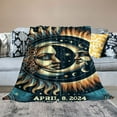 thumbnail image 2 of Leisuo Blanket Flannel Fleece Throw 2024 North American Total Solar Eclipse Astronomy White, 2 of 6