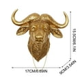 thumbnail image 2 of DAMAI Retro Golden Highland Cow Mural Decorative, Exquisite Resin Animal Head Wall Sculpture, Resin Highland Cow Head Sculpture With Glasses Patriotic Home Decoration, 2 of 5