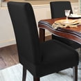 thumbnail image 3 of PiccoCasa Stretch Spandex Dining Chair Cover Classical Solid Chair Seat Protector, Black, 3 of 6