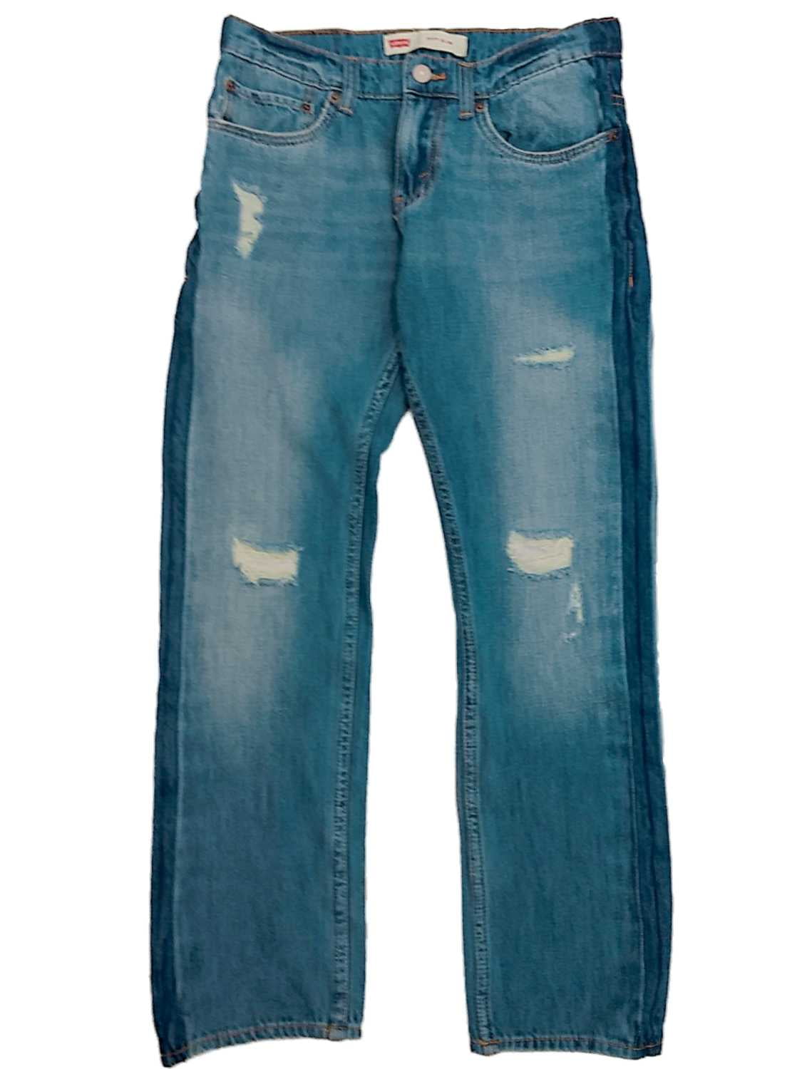 Levis 511 Slim Fit Boys Faded Distressed & Ripped Blue Denim Jeans 20 Reg  30X30 