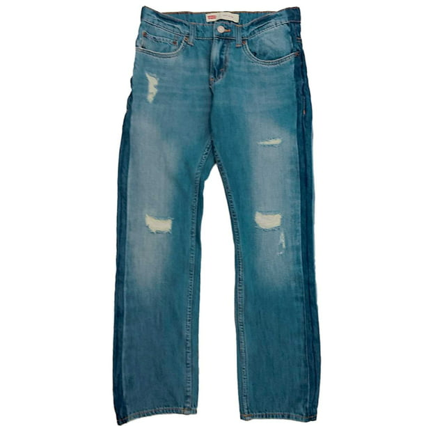 Levis 511 Slim Fit Boys Faded Distressed & Ripped Blue Denim Jeans 16 Reg  28X28 
