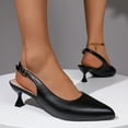 thumbnail image 6 of QQAMB Low Kitten Heels Women's Slingback Dressy Pumps Pointed Closed Toe Ankle Strap Elegant Wedding Pumps Formal Comfortable Shoes, 6 of 8