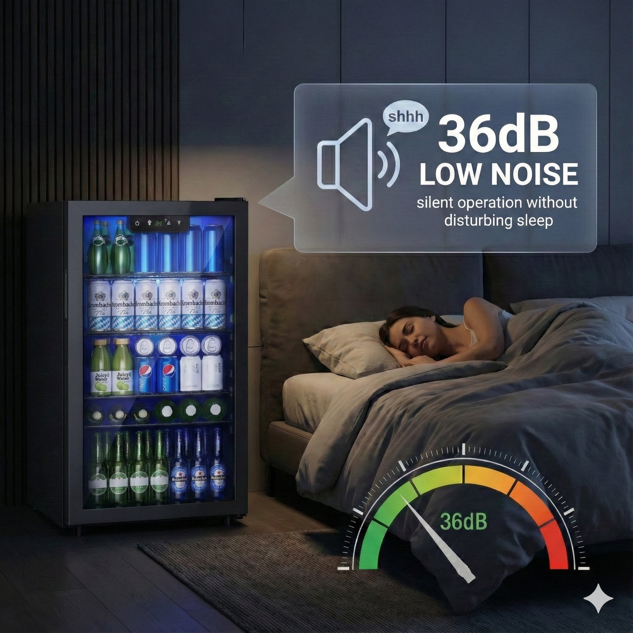 EUHOMY 3.2 Cu.ft Beverage Refrigerator: Your Ultimate 125 Can Cooler for Effortless Entertainment, Black