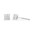 thumbnail image 3 of Haus of Brilliance 14K White Gold 1/2 Cttw Womens Invisible-Set Princess cut Diamond Quad Screw Back Cluster Stud Earrings (H-I Color, SI1-SI2 Clarity), 3 of 7