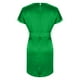 thumbnail image 5 of Vestido de Manga Corta para las Mujeres, Color Sólido Encaje Hasta Cintura Retracta Satén Tenedor Dividido, Cuello Redondo Midi, 5 of 8