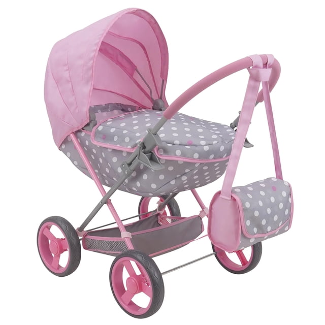Cochecito Doll Deluxe 509 Crew de algodón de azúcar, rosa, para muñecas de hasta 18 pulgadas