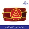 thumbnail image 2 of Royal Arch Masonic Crown Cap – Red with Gold Braid & Machine-Embroidered Triple Tau Insignia, 2 of 3