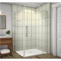 AstonGlobal SEN992-SS-4836-10 Avalux 48 x 36 x 72 in. Completely Frameless Shower Enclosure with Glass Shelves in Stainless Steel