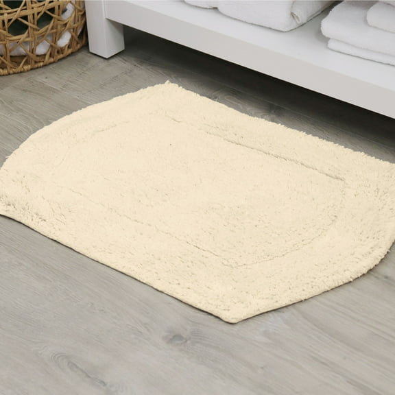 HOME WEAVERS Waterford Collection Bathroom Rug 100% Cotton Tufted Bath Rug, Extra Soft and Absorbent Bath Rugs, Non-Slip Bath Mats, Machine Washable bath rugs for Bathroom, 24"x40" Rectangle, Ivory
