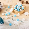 thumbnail image 4 of Yoqb Beadthoven Christmas Snowflake Silicone Beads 15mm Round Silicone Beads for Keychain Bracelet Making Blue White Assorted Crystal Disc Spacers for Pens Lanyards Jewelry Making DIY A110, 4 of 6
