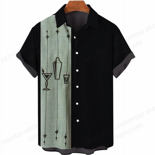 Chemise à Manches Courtes Style Hawaïen Imprimée 3D pour Hommes et Femmes, Chemise Décontractée Ample, Chemise Professionnelle à Col Roulé pour la Plage
