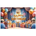 thumbnail image 2 of Decorative Balloons Happy Birthday Banner Floral Design Gift Boxes for Party Celebration Indoor Decoration, 2 of 7
