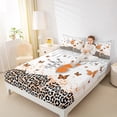 thumbnail image 4 of jejeloiu Jungle Cheetah Pattern Twin Sheet Sets,Orange Silver Glitter Print Twin Fitted Sheet,Cartoon Butterflies Flat Sheet For Girl,Breathable Home Decor,3 Pieces, 4 of 7