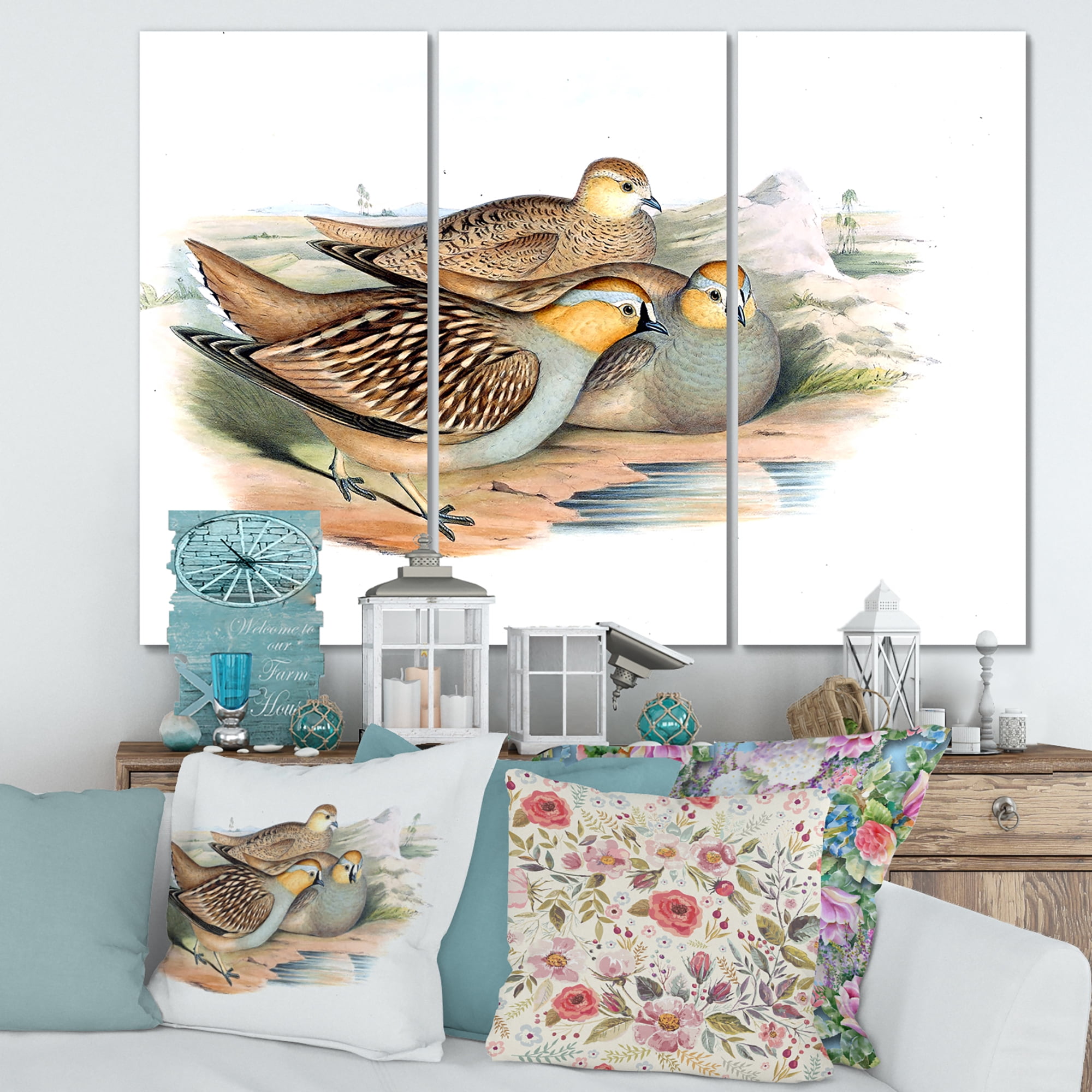 Designart ' Ancient Birds In The Wild III ' Traditional Canvas Wall Art Print