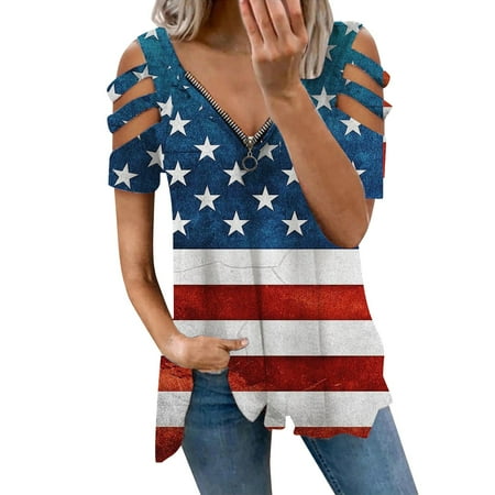 

Aligament Womens Womens Summer Tops Cold Shoulder Casual Short Sleeve Zip Up V Neck Tunic T Shirt Women Tennis Shirts Black Shirt Dress Women White XL