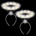 thumbnail image 1 of 2 Pack Light Up Angel Halo Headband Led White Feather Headband Angel Halo Headband For Christmas, 1 of 5