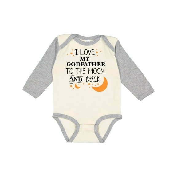 Inktastic I Love My Godfather to the Moon and Back Boys or Girls Long Sleeve Baby Bodysuit