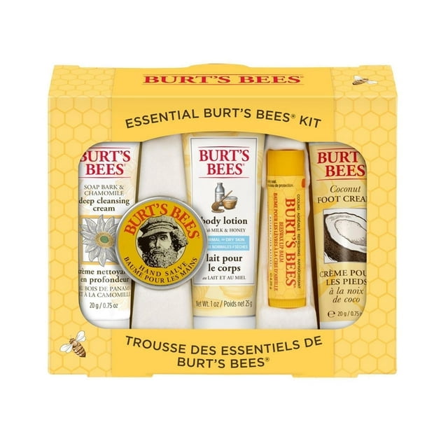 Burt's Bees® Ensemble-Cadeau Essentiel de Beauté au Quotidien, Cadeaux Format Voyage, 5 Articles