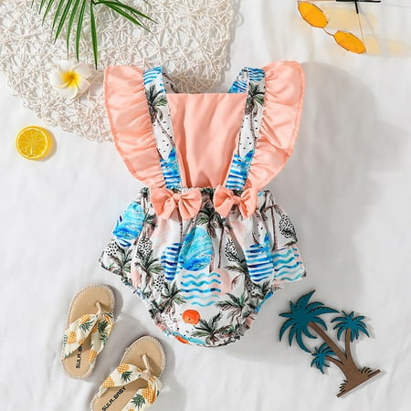 

NIUREDLTD Babys Girls Summer Sleeveless Romper Bodysuit Clothes Colourful Flower Prints