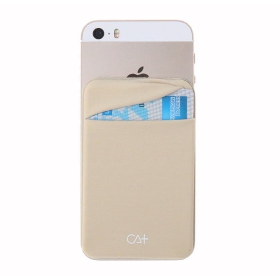 1-Pack Universal Stick-On Phone Wallet Pocket, Adhesive Cell Phone Card Holder Pouch for ID Credit Cards Cash, Fits Most iPhone Android Smartphones TIKA