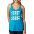 thumbnail image 1 of Wild Bobby Jerry Springer 90's TV Talk Show Host Jerry Jerry Chant Famous People Tri-Blend Racerback Tank Top, Vintage Turquoise, Medium, 1 of 6