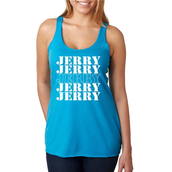 Wild Bobby Jerry Springer 90's TV Talk Show Host Jerry Jerry Chant Famous People Tri-Blend Racerback Tank Top, Vintage Turquoise, Medium