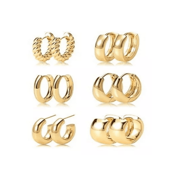 Aretes De Presión Oro 14k Mujer Arracadas Huggies Moda Walmart