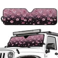 thumbnail image 2 of Uorisanigo Windshield Sun Shade for Wrangler JK JKU TJ, Foldable Pink Cherry Blossom Windshield Sunshade Blocks UV Rays, Sun Visor Shield Protector Compatible with Wrangler 1997-2018, 2 of 7