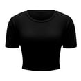 thumbnail image 2 of Tittly T Shirts for Women Going Out Tops Womens Short Sleeve Going Out Crop Tops Crew Neck Casual Basic Tight Tees Shirt Spring Tops for Women Tshirts Shirts Black L, 2 of 5
