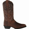 thumbnail image 4 of Mens Brown Cowboy Boots Classic Embroidered Snip Toe Wide Calf Mid-Cylinder Leather Country Western Boots Men's Work Boots, 4 of 5