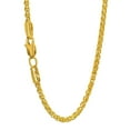 thumbnail image 2 of JewelStop 14k Solid Yellow Gold 2.1 mm Round Spiga Wheat Chain Necklace, Lobster Claw Clasp - 18 Inches, 7.8gr., 2 of 5