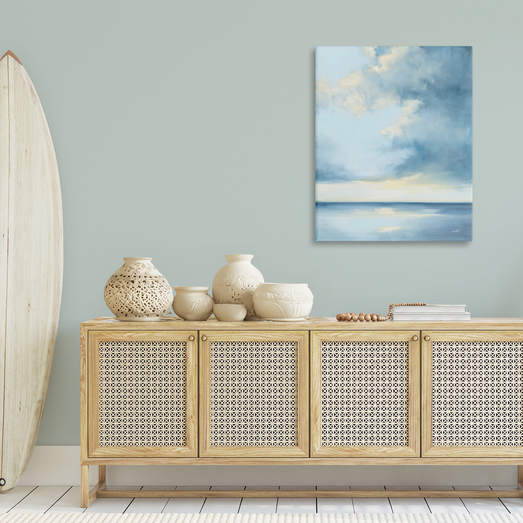 Stupell Industries Shimmering Sea Bright Nautical & Beach Painting Wrapped Canvas Art Print Wall Art, 30 x 40