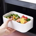 thumbnail image 4 of Bewildely Fiambrera de doble capa para alimentos frescos, contenedor de almacenamiento Bento ABS, cajas de horno microondas de silicona para trabajo Cocina y Comedor Blanco Bewildely HA067352-01, 4 of 6