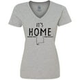 thumbnail image 3 of Inktastic It's Home- Alabama State Outline DIstressed Text Women's V-Neck T-Shirt, 3 of 5