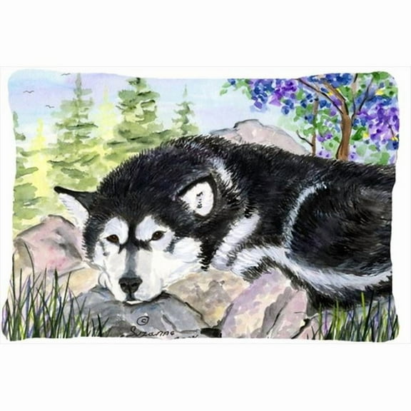 Alaskan Malamute Decorative Indoor & Outdoor Fabric Pillow - 12 x 16 in.