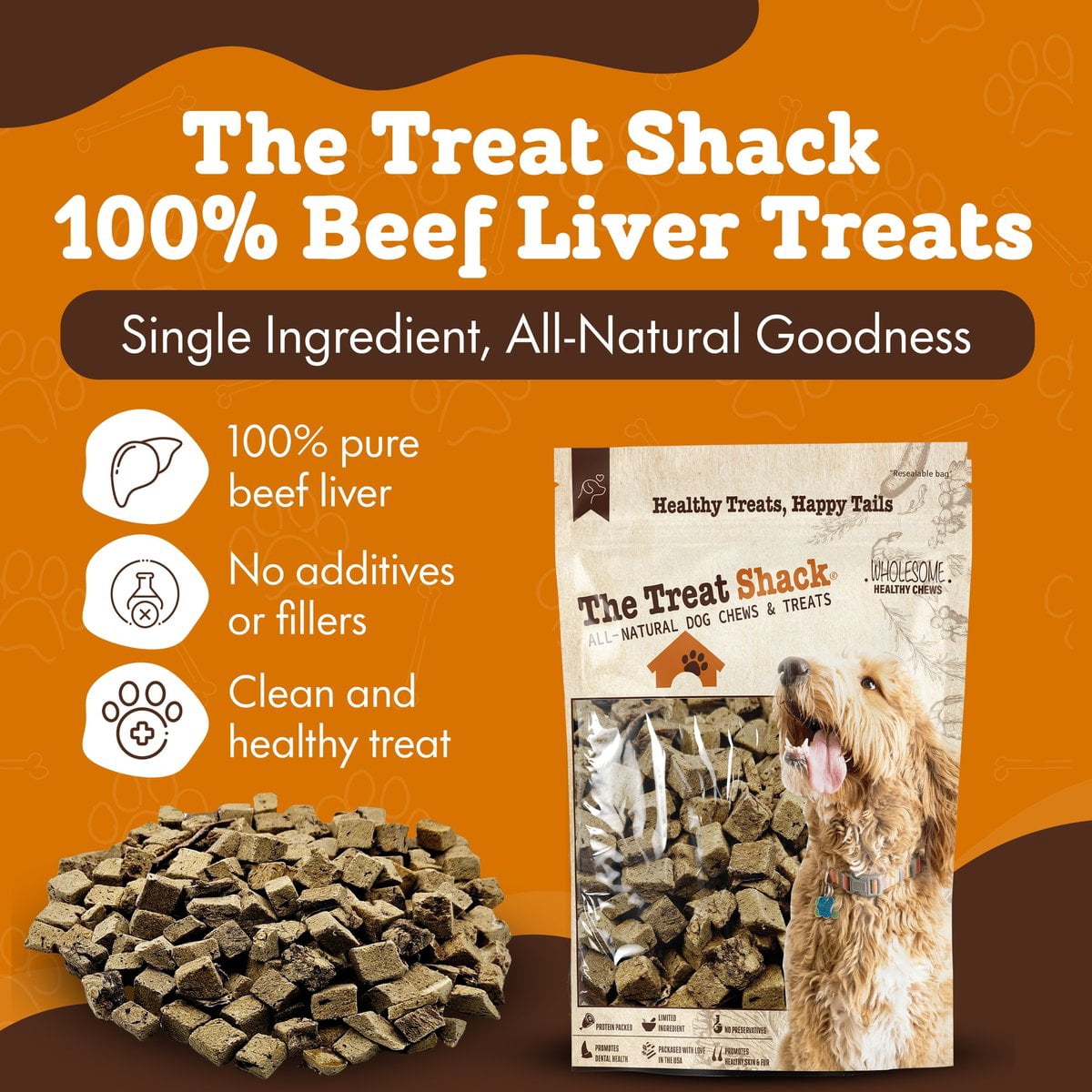 The Treat Shack Single Ingredient Beef Liver Freeze-Dried Dog & Cat Treats, 16-oz