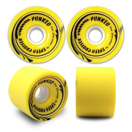 PUNKED Speed Cruiser Speed Cruiser 70mm Longboard Wheels - Solid Yellow price history on PriceWatchPro