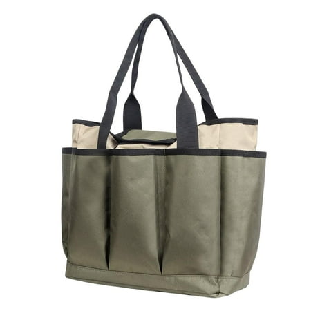 

Garden Tote Storage Bag Multi Pockets Buckets Gardening Tool Holder for Yard Green B