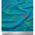 thumbnail image 1 of Soimoi Green Heavy Canvas Fabric Snow Flakes Floral Fabric Prints By Yard 58 Inch Wide, 1 of 3