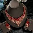 thumbnail image 4 of Sunyuer Wedding Bridal Jewelry Set Crystal Rhinestone Statement Necklace Vintage Collar Necklace Dangle Earrings Set for Women, 4 of 6