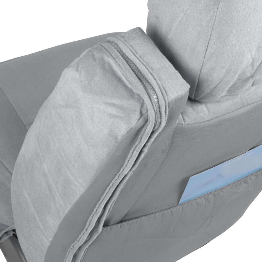 BDK Velour Fabric 2-Pack Front Seat Covers for Pick-Up Trucks, Trucks, Vans with Integrated Seat Belt, Integrated Arm Rest, Detachable Headrest - Gray