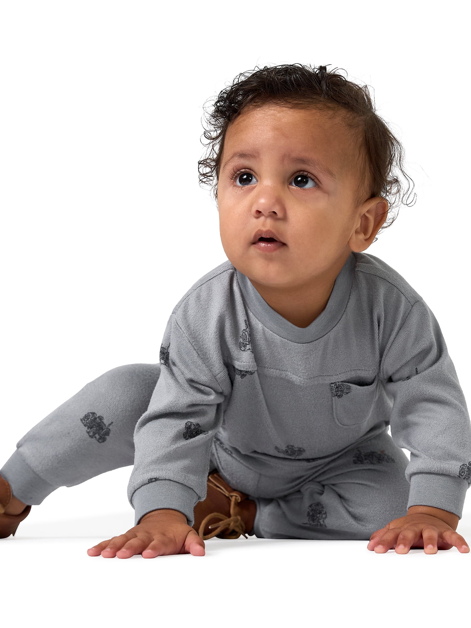 Modern Moments by Gerber Baby Boy Hacci Top and Jogger Outfit Set, Sizes 0/3 Months - 24 Months