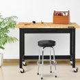 thumbnail image 4 of Gymax 48 Inch Mobile Garage Workbench Bamboo Top with Casters and Organizer Drawer, 4 of 10