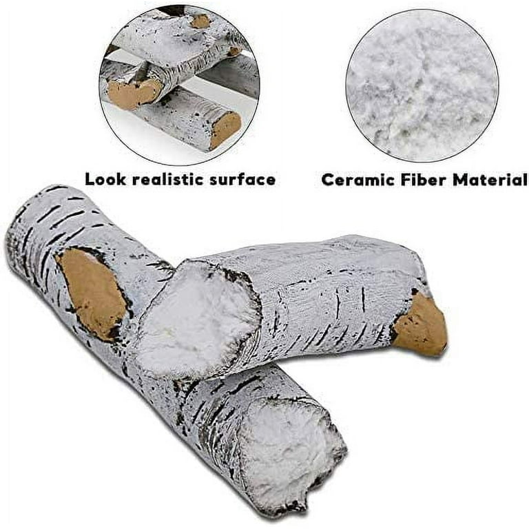 Utheer Gas Fireplace Logs Set Ceramic White Birch, Fireplace Decorative  Ceramic Wood Log Set for Gas Fireplace Indoor Inserts, Vented, Propane,  Electric Gas Fireplaces, Outdoor Firebowl, 6pcs, Large : :  Garden
