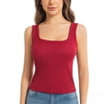 thumbnail image 4 of Soyumi Yoga Bras for Women, Padded Seamless Racerback Sports Bra Medium Support Workout Crop Top for Gym Fitness Running Comfortable Longline, Red, 4 of 5