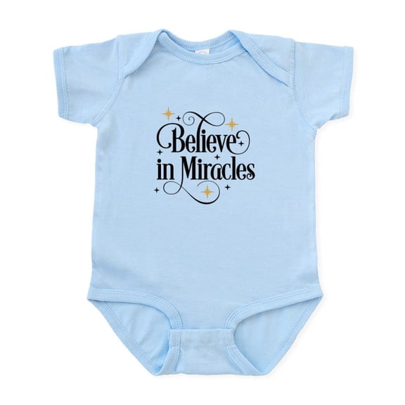 CafePress - Believe In Miracles Body Suit - Baby Light Bodysuit, Size Newborn - 24 Months