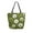 Green, variant on Open Top Canvas Tote Bag with Zipper Reusable Shopping Bag 13.5x15" Roomy Carryall Green Dandelions Pattern